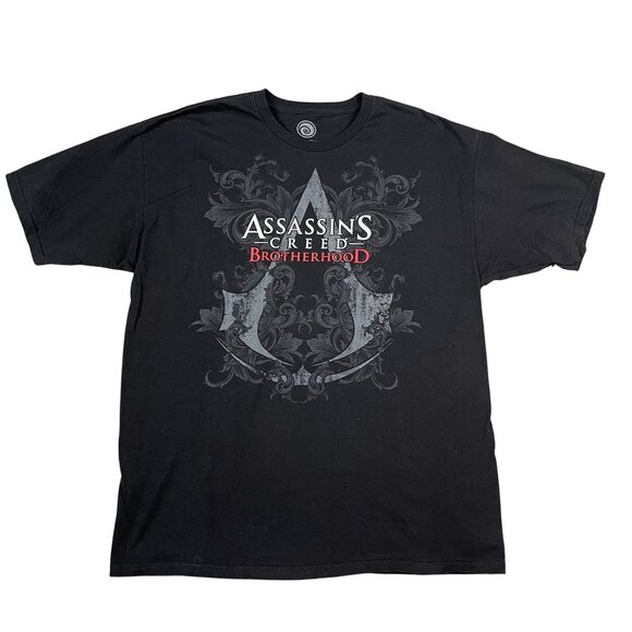 Assasins Creed Brotherhood Ubisoft Mens Black T-Shirt Sz XL - Picture 1 of 5